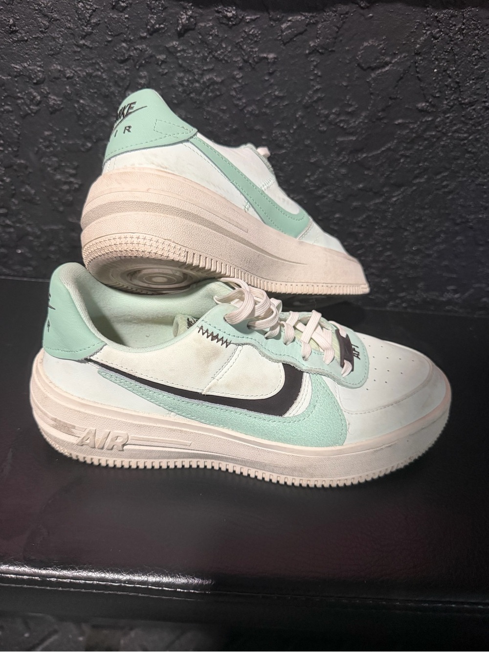 Nike Air Force 1 Platform Sneakers in Mint and Black